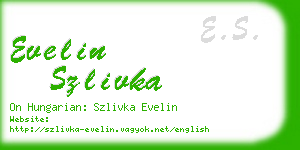 evelin szlivka business card